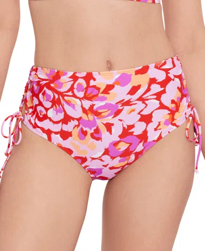 Salt + Cove Juniors' Flutter By Lace High-waist Bikini Bottoms, Created For Macy's In Vermillion