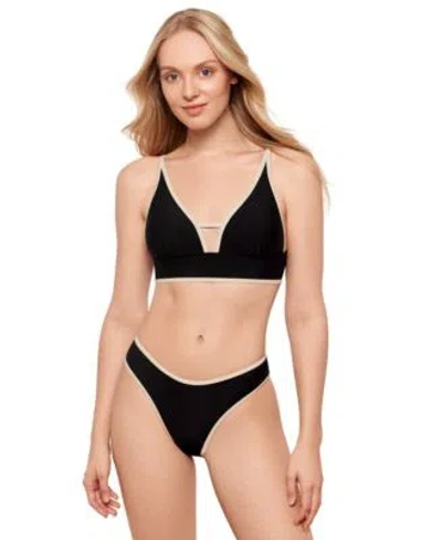 Salt + Cove Salt Cove Juniors Front Tab Midkini Top Hipster Bottoms Exclusively At Macys In Black