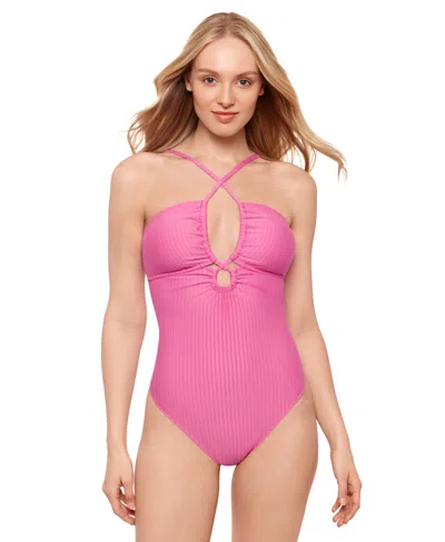 Salt + Cove Juniors' Keyhole One-piece Swimsuit, Exclusively At Macy's In Petal Pink