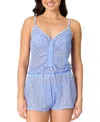 Salt + Cove Juniors' Medallion Crochet Front-drawstring Romper, Exclusively At Macy's