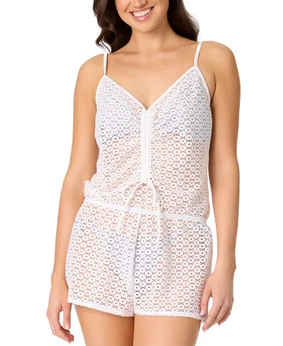 Salt + Cove Juniors' Medallion Crochet Romper Cover-up, Exclusively At Macy's