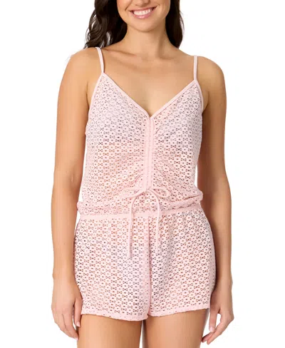 Salt + Cove Juniors' Medallion Crochet Romper Cover-up, Exclusively At Macy's