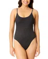 Salt + Cove Juniors' Lurex Open-back Scoop-neck One-piece Swimsuit, Exclusively At Macy's In Black
