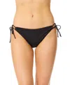 Salt + Cove Juniors' Metallic Side-tie Bikini Bottoms, Exclusively At Macy's In Black