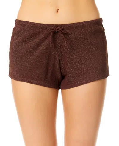 Salt + Cove Juniors' Metallic Swim Shorts, Exclusively At Macy's In Brown