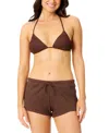 Salt + Cove Salt Cove Juniors Metallic Triangle Bikini Top Bottoms Exclusively At Macys In Chocolate Chip
