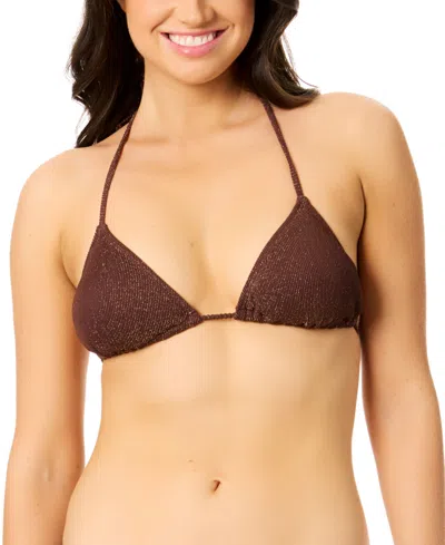 SALT + COVE JUNIORS' METALLIC TRIANGLE BIKINI TOP, EXCLUSIVELY AT MACY'S