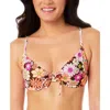 Salt + Cove Juniors Morning Grace Womens Floral Print Underwire Bikini Swim Top In Pink