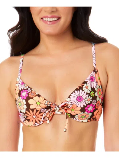 Salt + Cove Juniors Morning Grace Womens Floral Print Underwire Bikini Swim Top In Multi