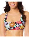 Salt + Cove Juniors Penny Lane Womens Floral Print Square Neck Bikini Swim Top In Multi