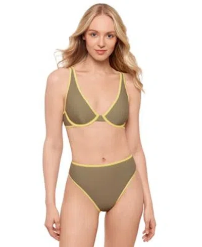 Salt + Cove Salt Cove Juniors Plunge Underwire Bikini Top High Waist Bikini Bottoms Exclusively At Macys In Black