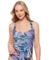 Salt + Cove Juniors' Printed V-wire Tankini Top, Exclusively At Macy's In Blue Bell