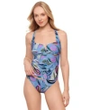 Salt + Cove Salt Cove Juniors Printed V Wire Tankini Top Hipster Bottoms Exclusively At Macys In Blue Bell