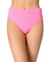 Salt + Cove Juniors' Ribbed Banded High-waisted Swim Bottoms, Exclusively At Macy's In Pink