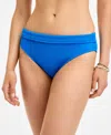 Salt + Cove Juniors' Ribbed Banded High-waisted Swim Bottoms, Exclusively At Macy's In Blue