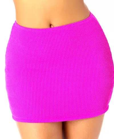Salt + Cove Juniors' Ribbed Pull-on Swim Skirt, Created For Macy's In Pink
