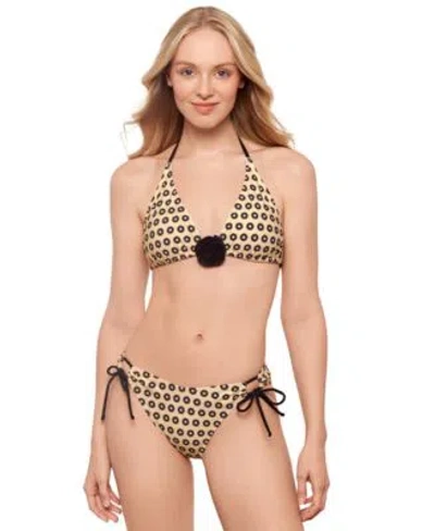 SALT + COVE SALT COVE JUNIORS ROSETTE CONVERTIBLE BIKINI TOP SIDE TIED BOTTOMS EXCLUSIVELY AT MACYS