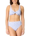Salt + Cove Salt Cove Juniors Smocked High Waist Swim Bottoms Macys Salt Tie Front Bikini Top Exclusively At Mac In Purple