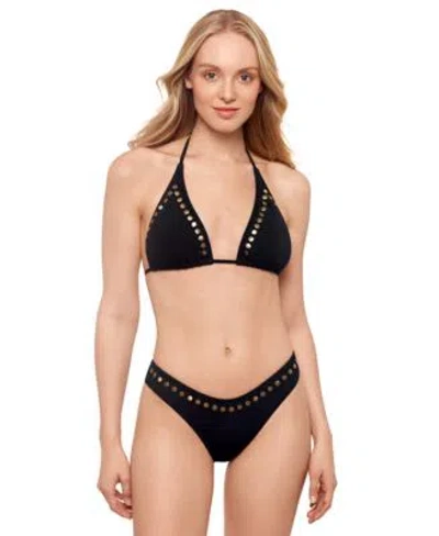 Salt + Cove Salt Cove Juniors Studded Convertible Bikini Top Hipster Bottoms Exclusively At Macys In Black