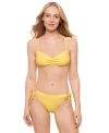 Salt + Cove Salt Cove Juniors Sweetheart Bikini Top Side Tie Bottoms Exclusively At Macys In Lemon Drop