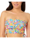 Salt + Cove Juniors Swirl Girl Womens Printed Lace-up Bikini Swim Top In Multi