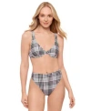 Salt + Cove Salt Cove Juniors Underwire Bikini Top High Waist Bottoms Exclusively At Macys In Black,white