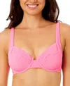 Salt + Cove Salt Cove Juniors Push Up Bikini Top Strappy Hipster Bottoms Created For Macys In Bright Rose