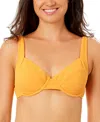Salt + Cove Juniors' Wavy-scrunch Scoop-neck Bralette Bikini, Exclusively At Macy's In Tangerine Zing