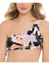 Salt + Cove Juniors' Floral-print One-shoulder Bikini Top, Created For Macy's In Multi