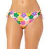 Salt + Cove Juniors Womens Floral Print Lace-up Swim Bottom Separates In Multi