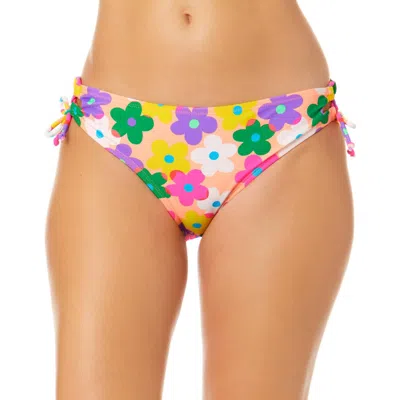 Salt + Cove Juniors Womens Floral Print Lace-up Swim Bottom Separates In Multi