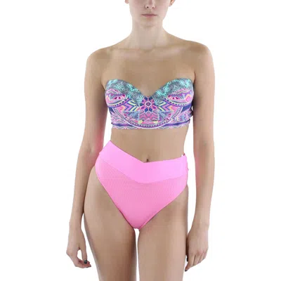 Salt + Cove Juniors Womens High Waist Bikini Swim Bottom Separates In Red