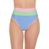 Salt + Cove Juniors Womens High Waist Colorblock Swim Bottom Separates In Blue