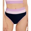 Salt + Cove Juniors Womens High Waist Contrast Trim Swim Bottom Separates In Black