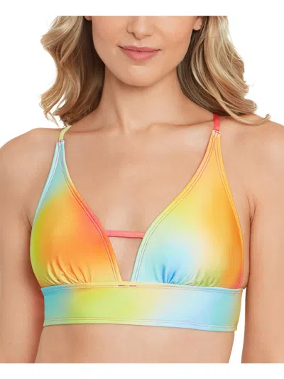 Salt + Cove Juniors Womens Printed Banded Bikini Swim Top In Multi