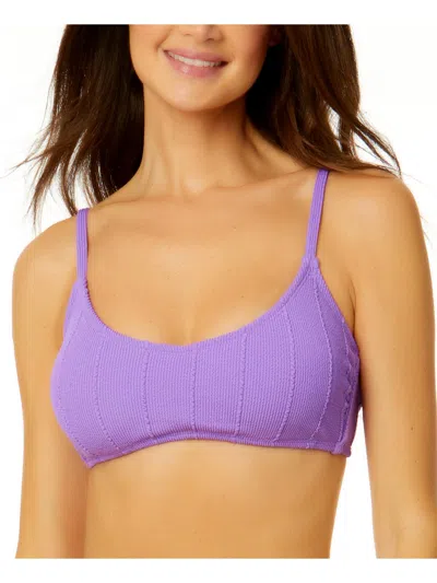 Salt + Cove Juniors Womens Ribbed Boning Bikini Swim Top In Purple