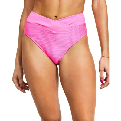 Salt + Cove Juniors Womens Ribbed Surplice Swim Bottom Separates In Pink