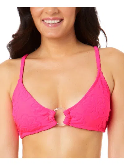 Salt + Cove Juniors Womens Terry Cloth O-ring Bikini Swim Top In Pink