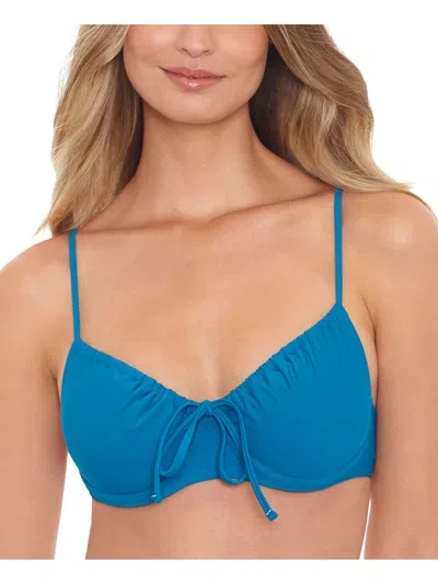 Salt + Cove Juniors Womens Underwire Front Tie Bikini Swim Top In Blue