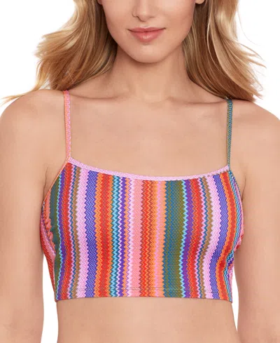 Salt + Cove Juniors' Ziggy Pop Longline Bikini Top, Created For Macy's In Multi