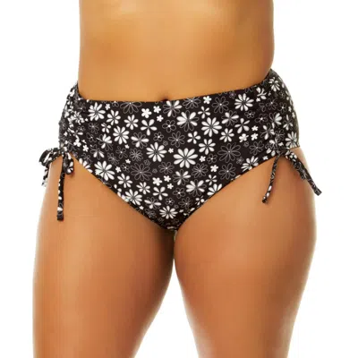 Salt + Cove Plus Womens Floral Print Gathered Swim Bottom Separates In Multi
