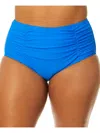 Salt + Cove Plus Womens Shirred High-waist One-piece Swimsuit In Blue