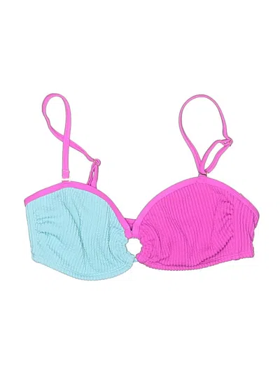 Pre-owned Salt + Cove Swimsuit Top Pink Color Block Pattern Swimwear