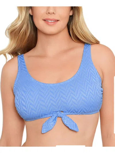 Salt + Cove Womens Removable Padding Tie-front Bikini Swim Top In Multi