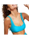 Salt + Cove Womens Ribbed Bikini Bikini Swim Top In Blue