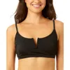 Salt + Cove Juniors' V-wire Ribbed Bralette Bikini Top, Created For Macy's In Black