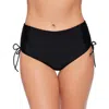 Salt + Cove Solid Shirred-side High-waist Bikini Bottoms, Created For Macy's In Black
