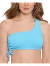 Salt + Cove Womens Solid Ribbed Bikini Swim Top In Blue