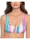 Salt + Cove Womens Striped V-wire Bikini Swim Top In Multi