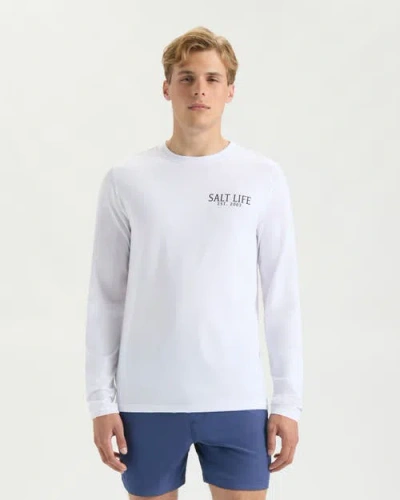 Salt Life American Quiver Long Sleeve Performance Shirt In White